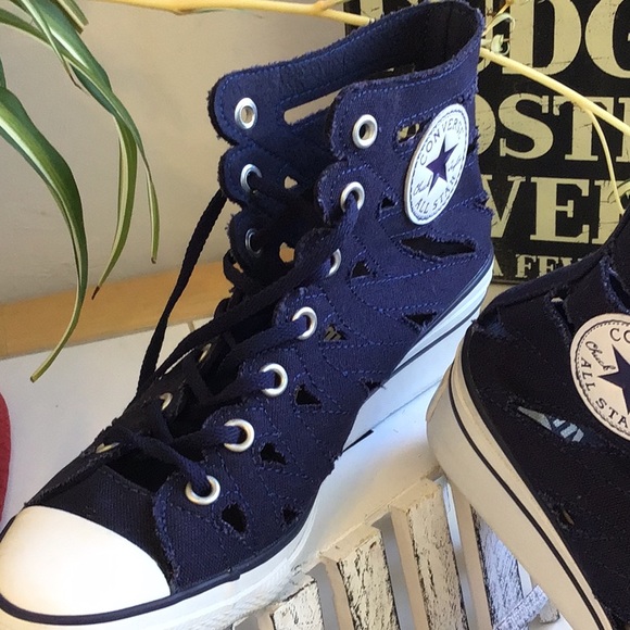 ‘Converse All Star’ Canvas Laser-Cut Hi-Tops - Picture 2 of 8